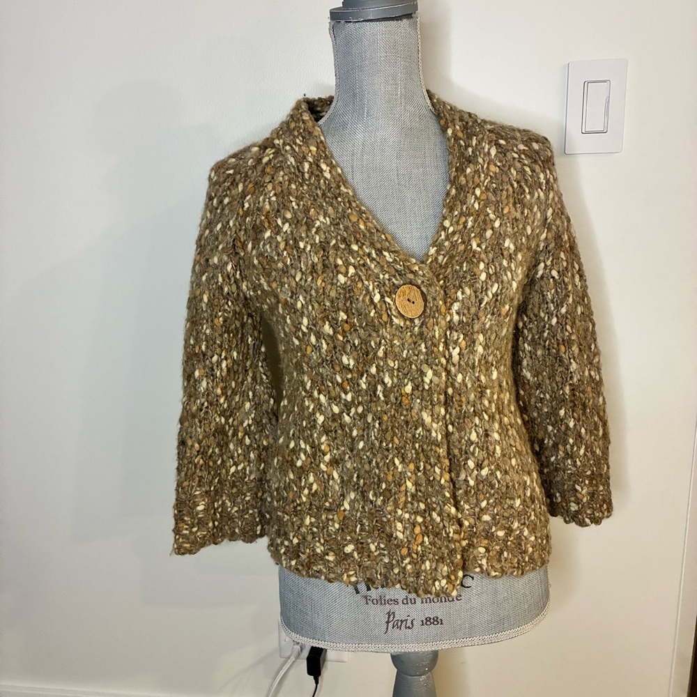 Leo and Nicole Speckled Brown Women's Cardigan